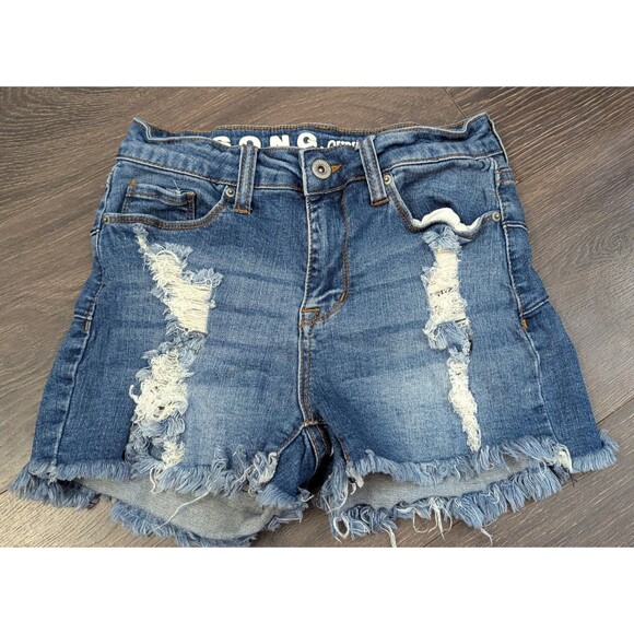 SONG Shorts Size 1 (25) Womens Curvy  Super High Rise Medium Blue Denim (619M) - Picture 1 of 3
